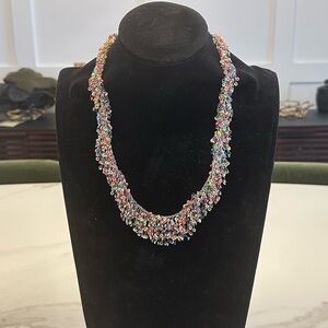 Multicolour Confetti Beaded Statement Necklace